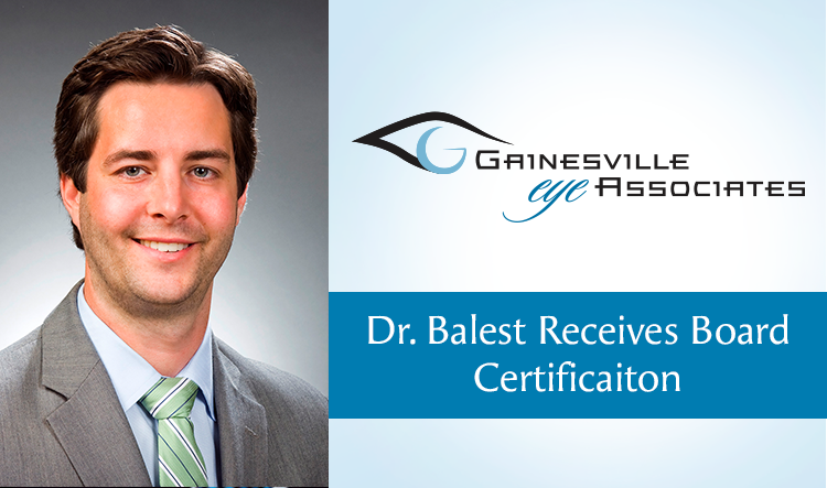 cataract surgeons near me - Eye Doctor Zack Balest Receives Board Certification