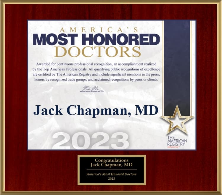 Jack Chapman Most Honored Doctors award